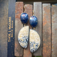 Sapphire and Oolite Jasper Earrings